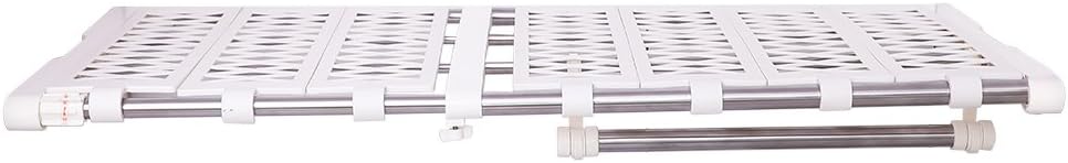 Hershii Tension Shelf Expandable Closet Organizer Adjustable Rod Heavy Duty Hanging Rail Rustproof DIY Storage Rack 4-Bar Extention with Gaskets for Garage Bathroom Kitchen Bedroom Wardrobe Pack of 2