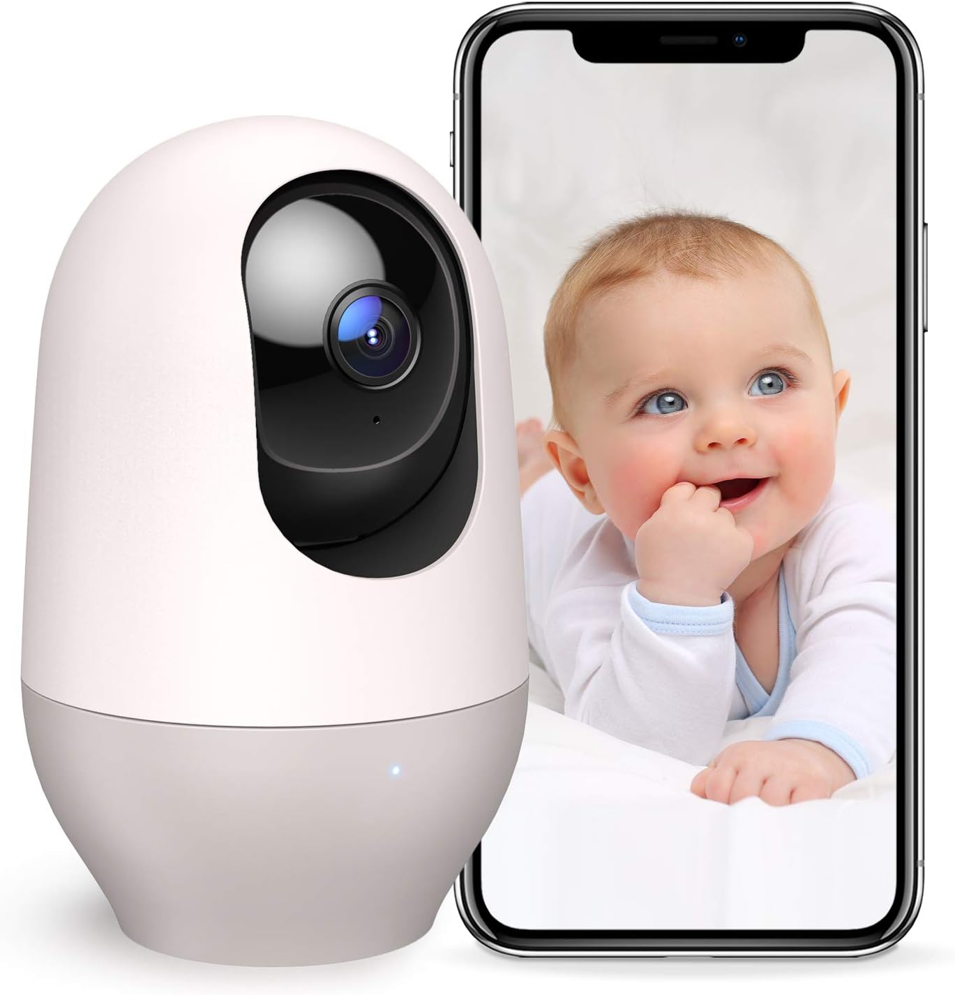 Nooie Smart Baby Monitor, WiFi Camera Indoor, 360-degree Wireless IP 1080P Home Security Camera, Motion Tracking, Super IR Night Vision, Compatible with Alexa, Two-Way Audio, Motion & Sound Detection