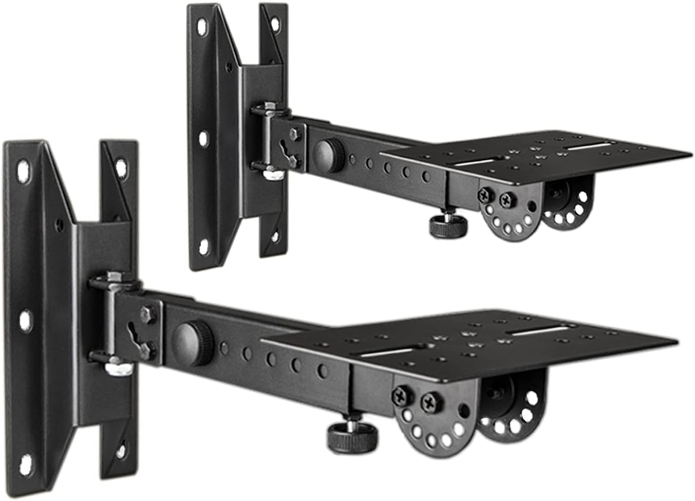 BIGalleons SPS-508 Speaker Wall Ceiling Mount Stand, Rotatable Angle, Adjustable Swivel Tilt Speaker Mount Bracket, Home Surround Sound System 100 lbs Capacity (2 Packs, Black) Pack of 2