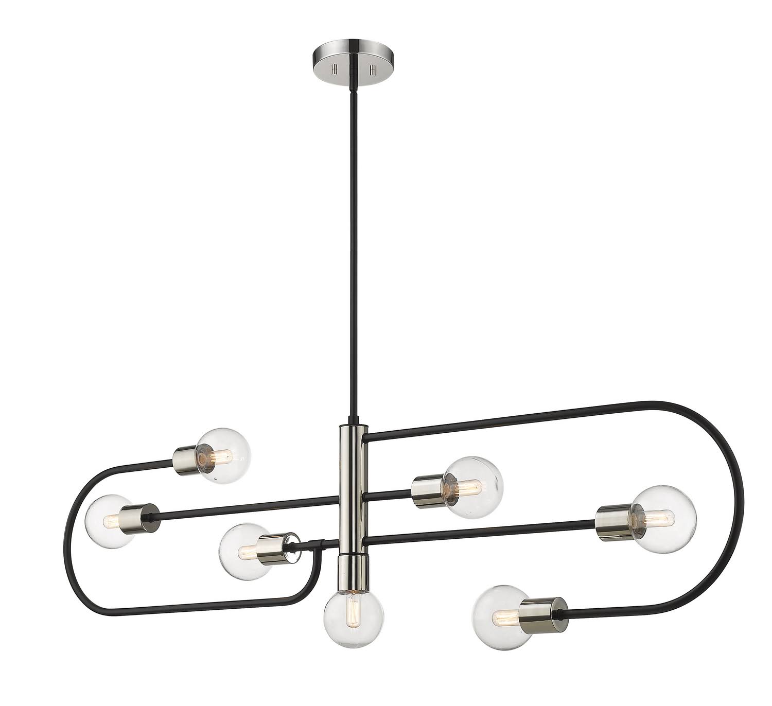 Z-Lite 7 Light Island/Billiard - Matte Black + Polished Nickel 621-7L-MB-PN