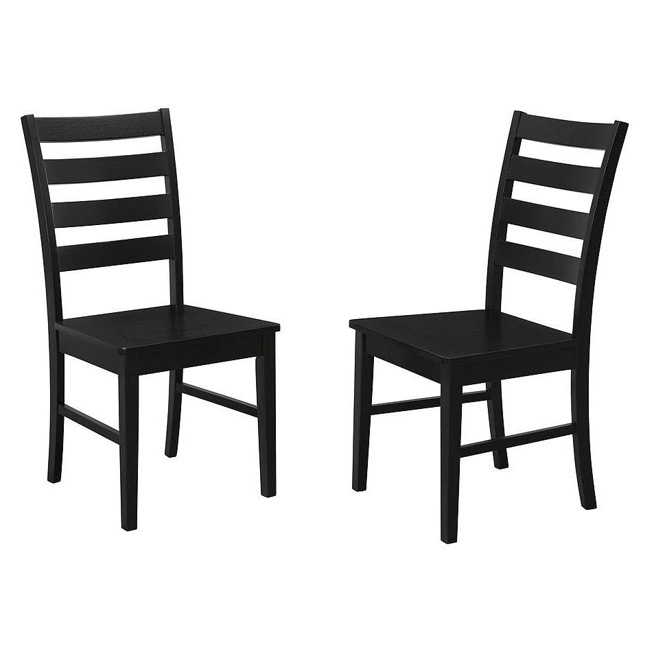 Set of 2 Wood Ladder Back Dining Chair Black - Saracina Home