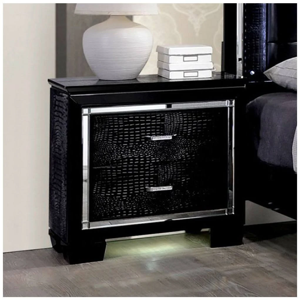 Benzara - Bellanova Contemporary Night Stand in Black