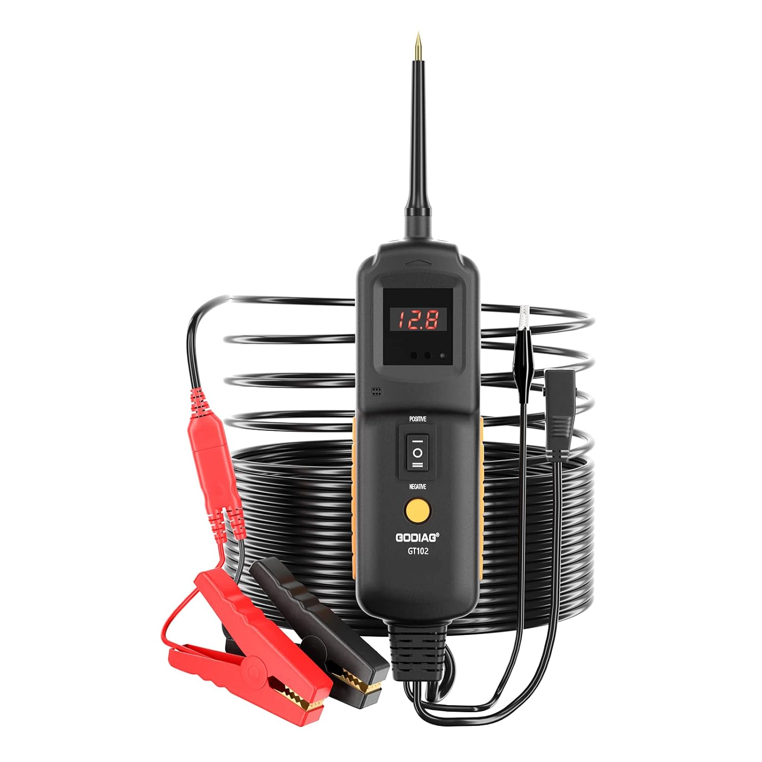 GODIAG GT102 Power Circuit Probe Tester, 6V 40V DC Automotive Circuit Tester for Voltmeter, Ground Test, Component Activation, Short Locating, Relay Test and Fuel Injector Test & Clean