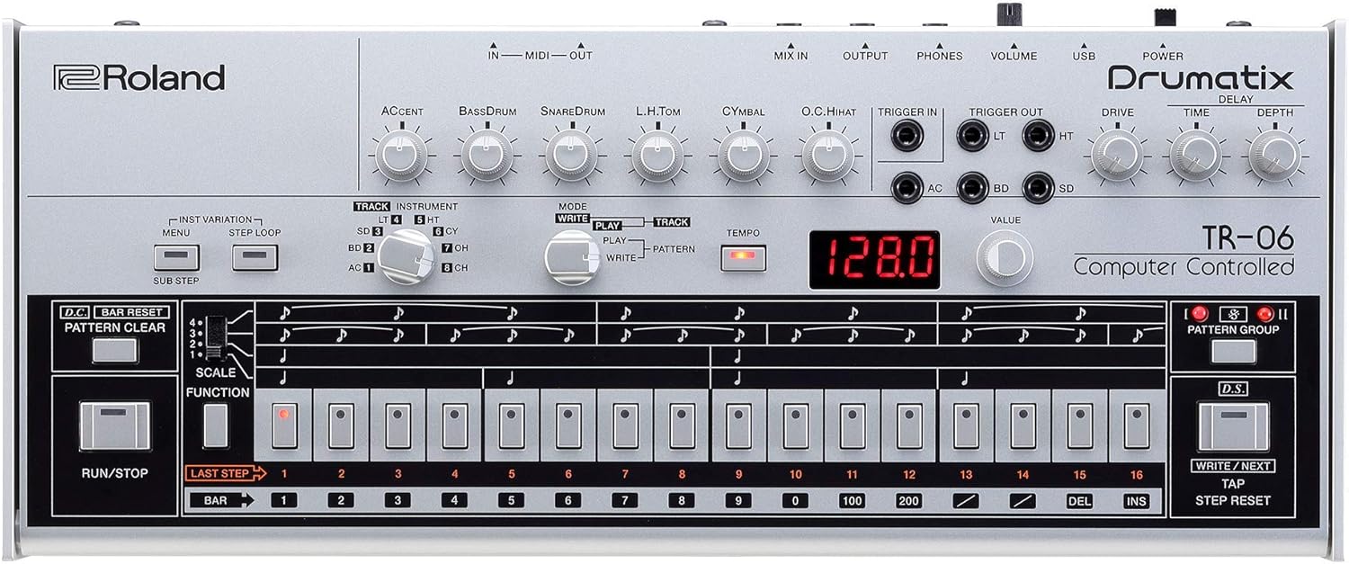 Roland TR-6S Compact Drum Machine with Six tracks of Authentic TR Sounds, Samples, FM Tones, and Effects