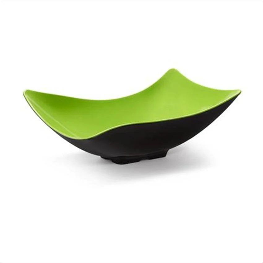 Get Enterprises Brasilia 4 qt 10.5 x 16.25 Flare Bowl Green/Black Melamine/Case of 3