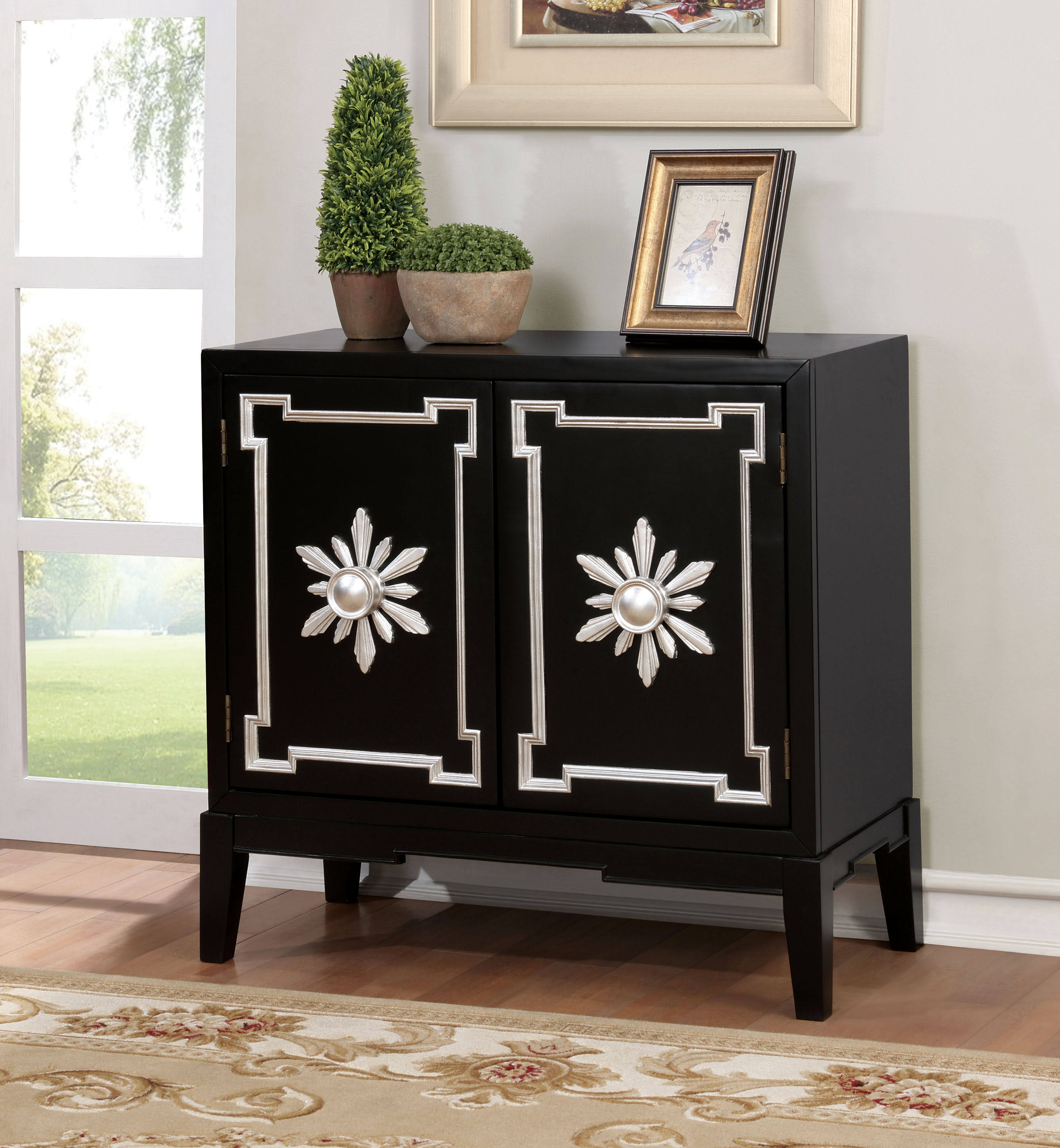 Furniture of America Nayeli Vintage Hallway Chest, Black