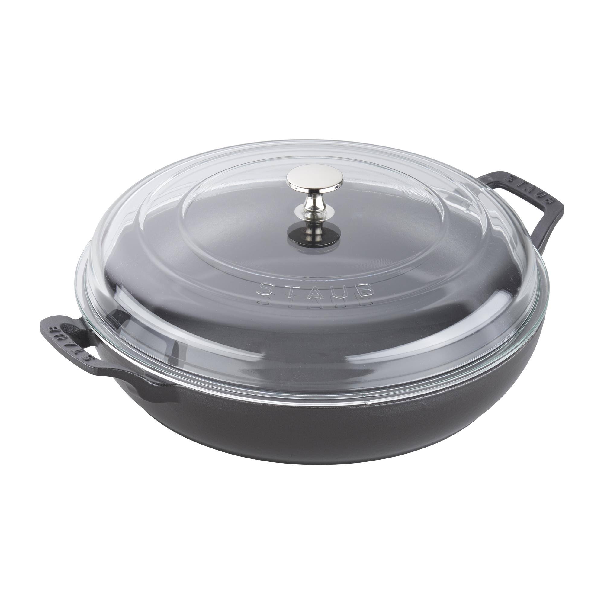 Staub 3.5qt Cast Iron Braiser w/ Glass Lid Matt Black
