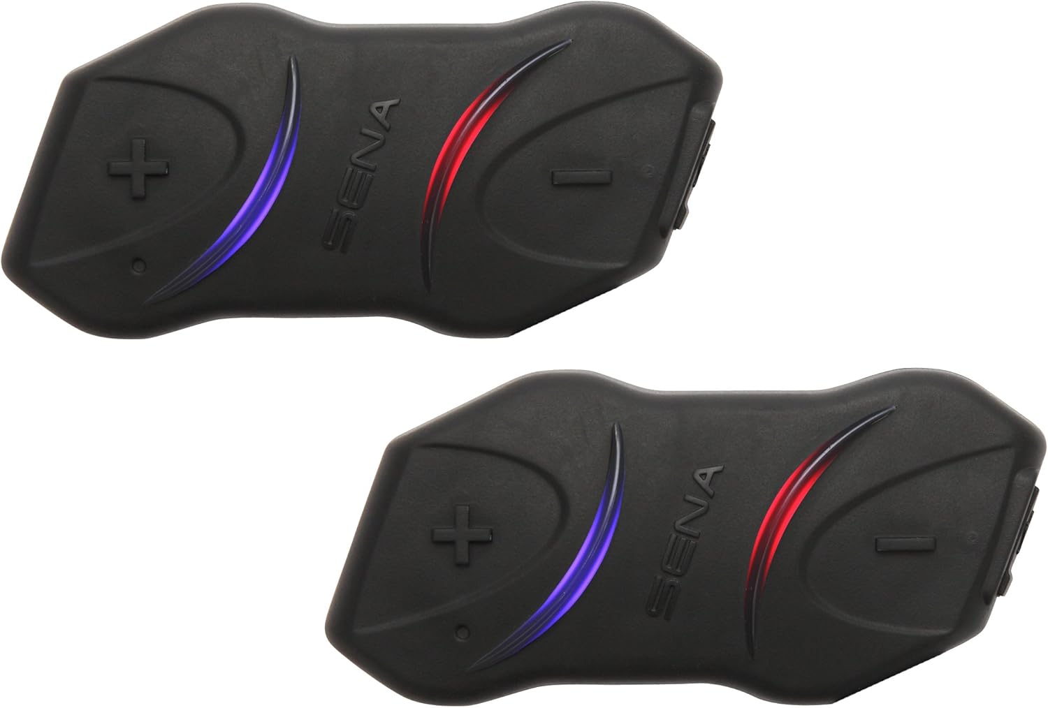 Sena SMH10R Low Profile Motorcycle Bluetooth Headset and Intercom Dual Pack - SMH10RD-01,Black,Medium