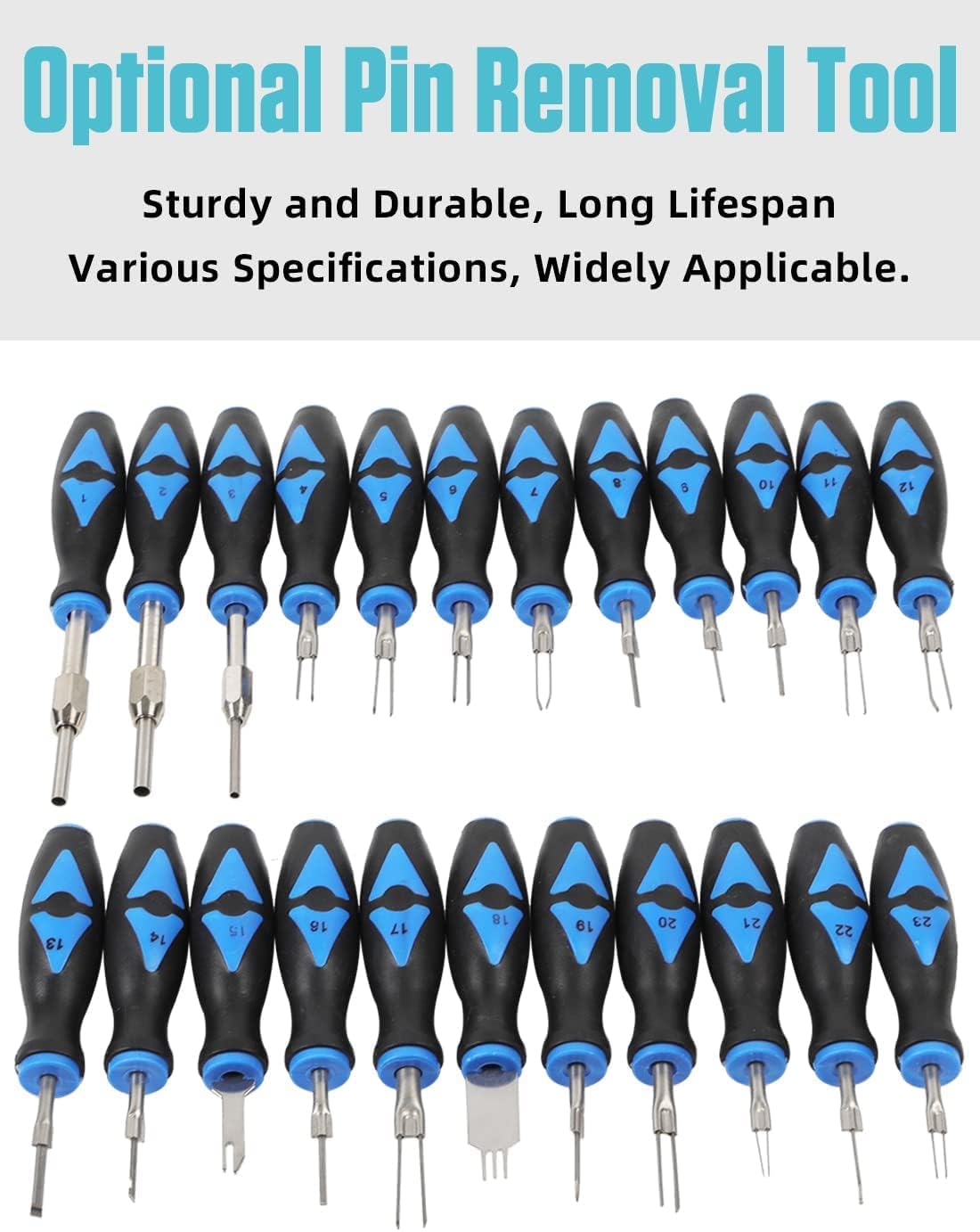 DUOYI Terminal Removal Tool Kit 23 Pcs, Terminal Ejector Kit with Stainless Steel Tips, Ergonomic Rubber Handle and Carrying Case, Universal Terminal Release Kit Replaces The Proprietary Kit