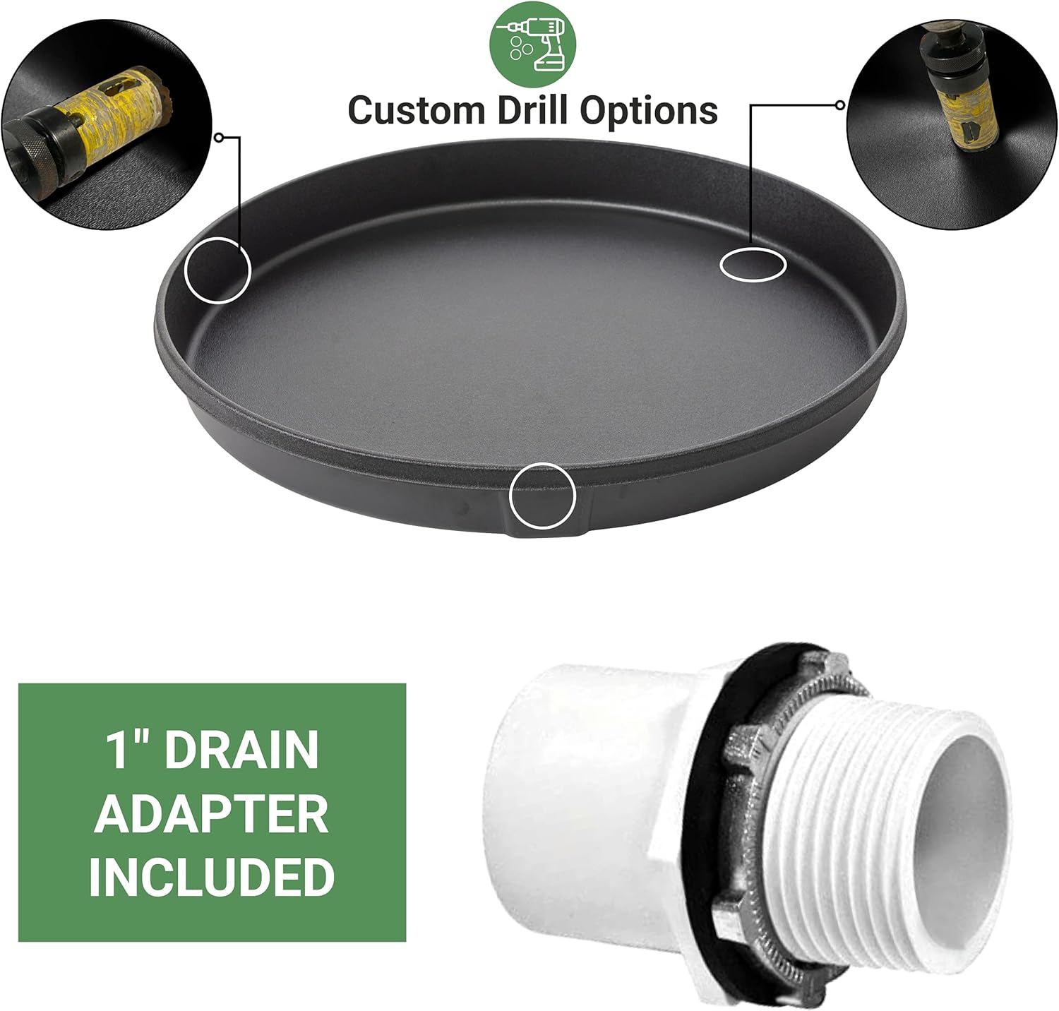 American Built Pro Water Heater Drain Pan Drilled Anti Flood Pan With 1