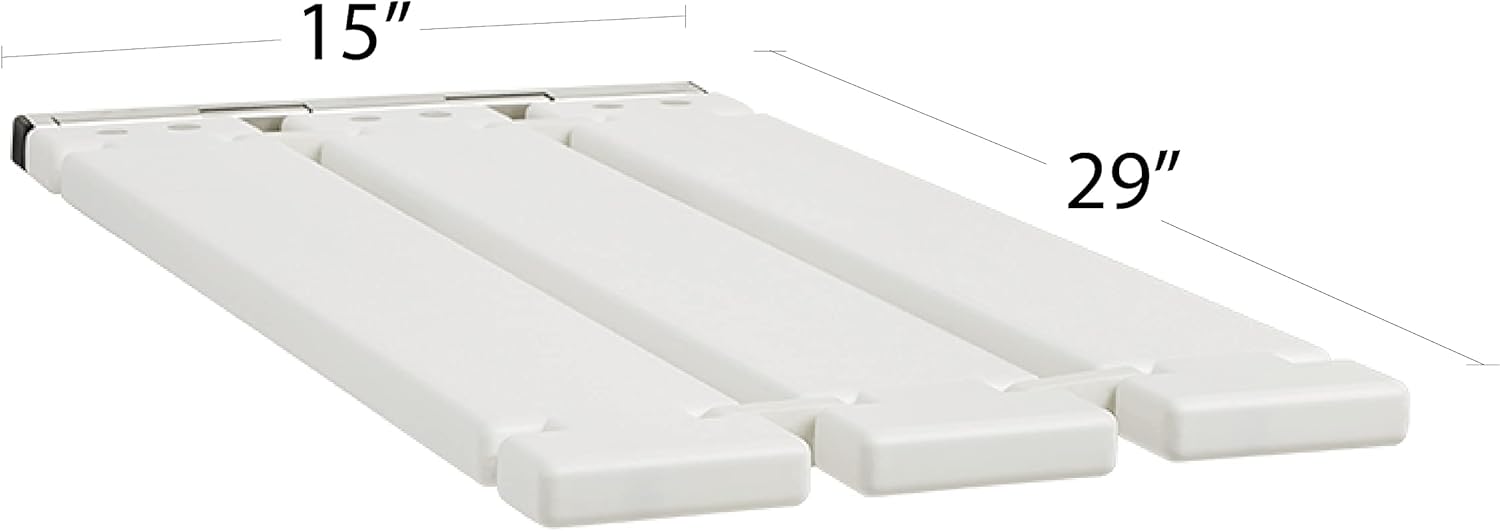 Seachrome TFRS-290150-MW Removable Tri-Fold Tub Seat, Blow Molded White HDPE