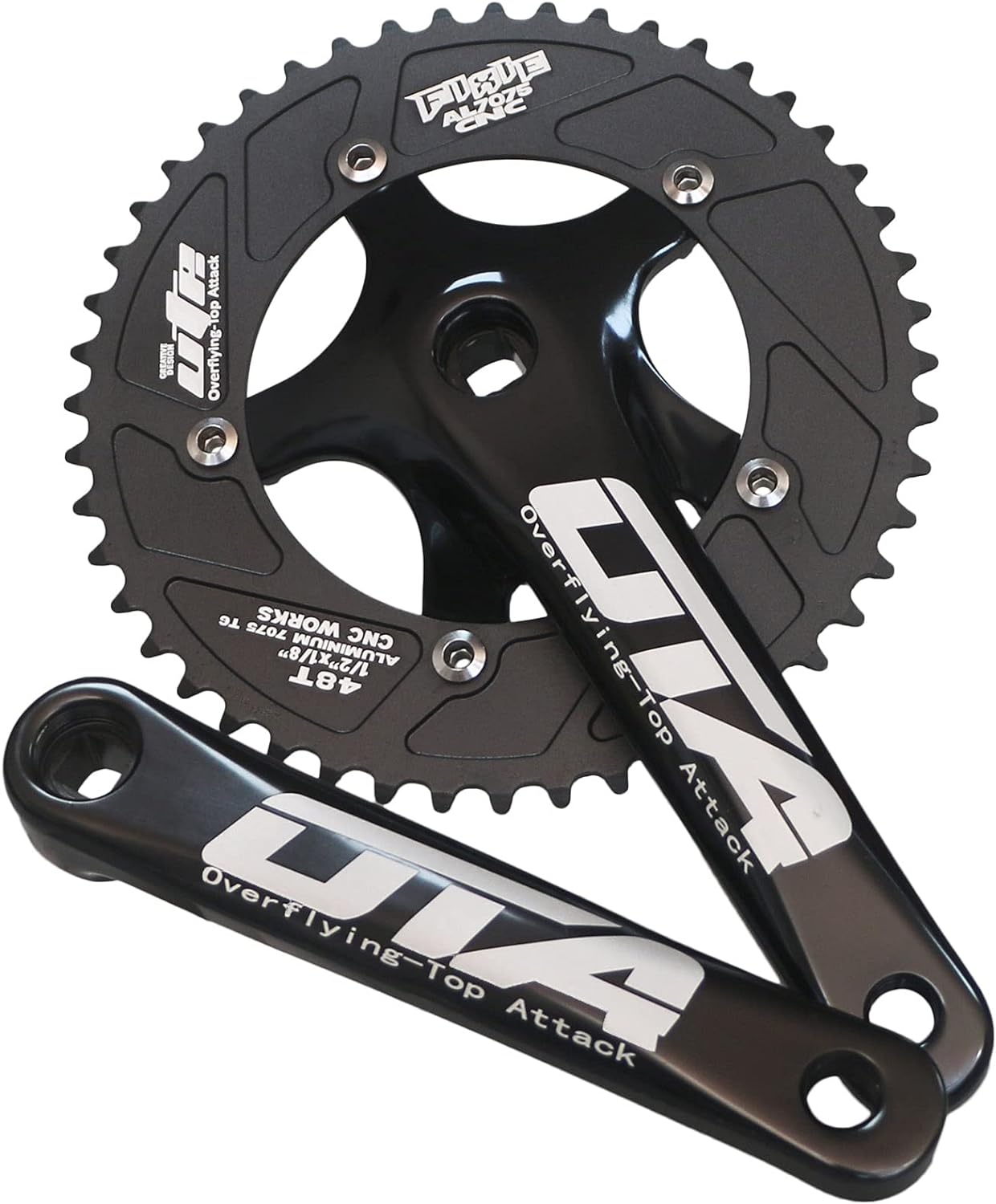 GANOPPER 48T Single Speed Road Bike Track Fixie Crankset 170mm 130BCD 5 Armcrank Pack of 2