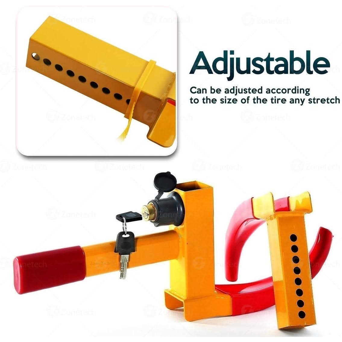 Zone Tech Heavy Duty Anti- Theft Protective Vehicle Wheel Lock Security Tire Clamp 2 Pack, Red WL0002-2