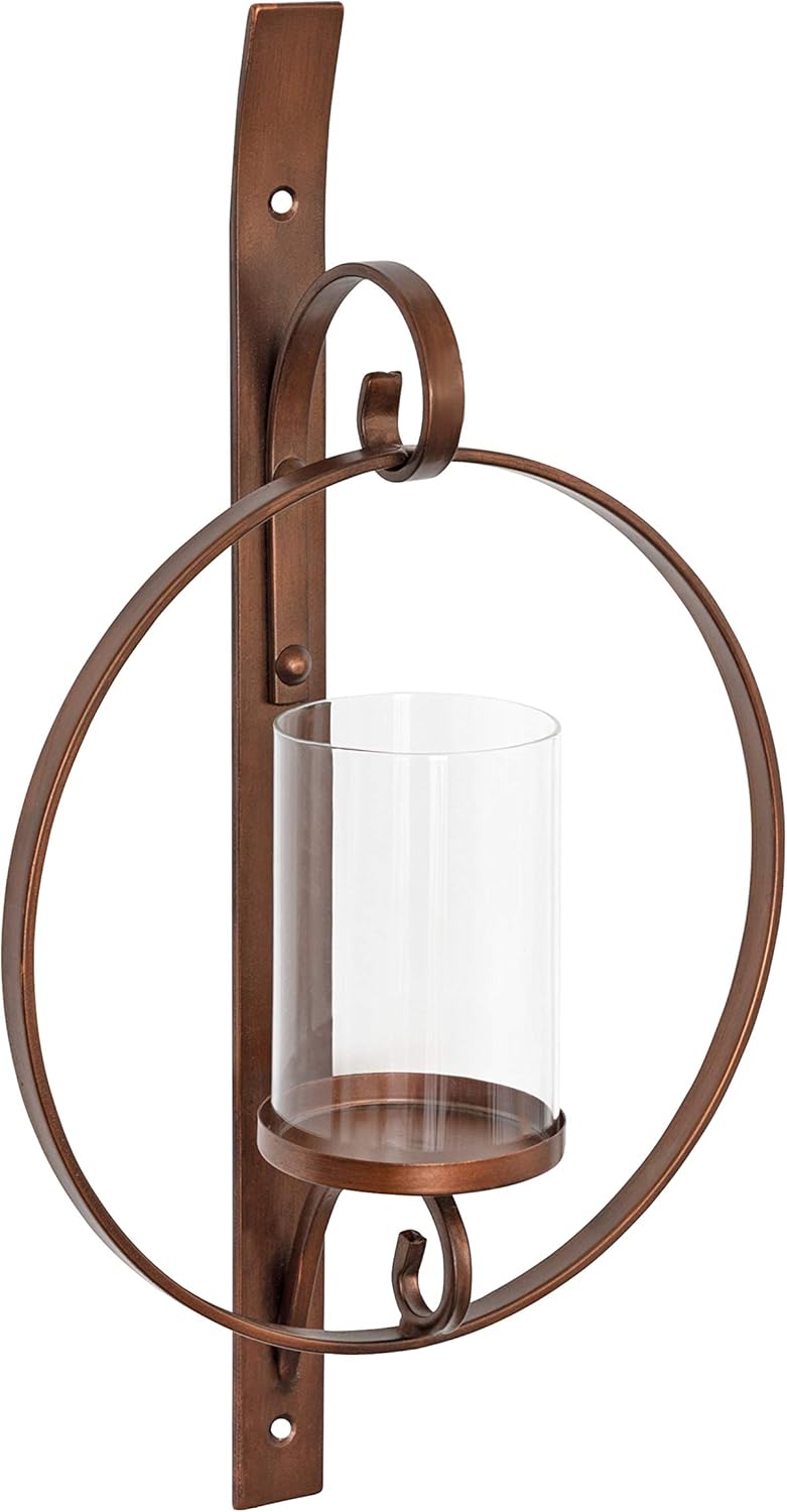 Kate and Laurel Doria Metal Wall Candle Holder Sconce, Silver Pack of 2