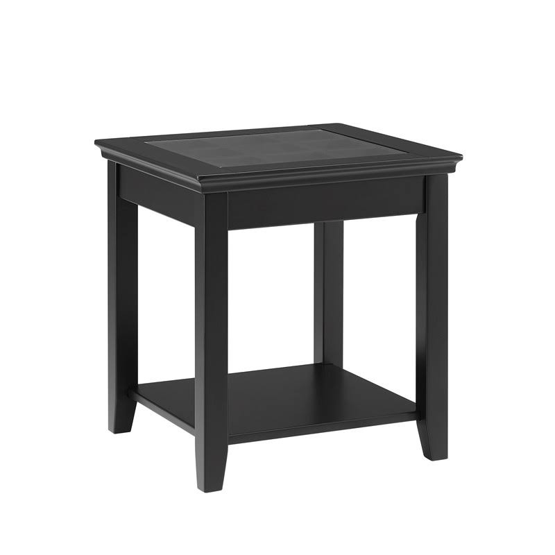 Linon Largo Wood End Table in Black - CYMX1921