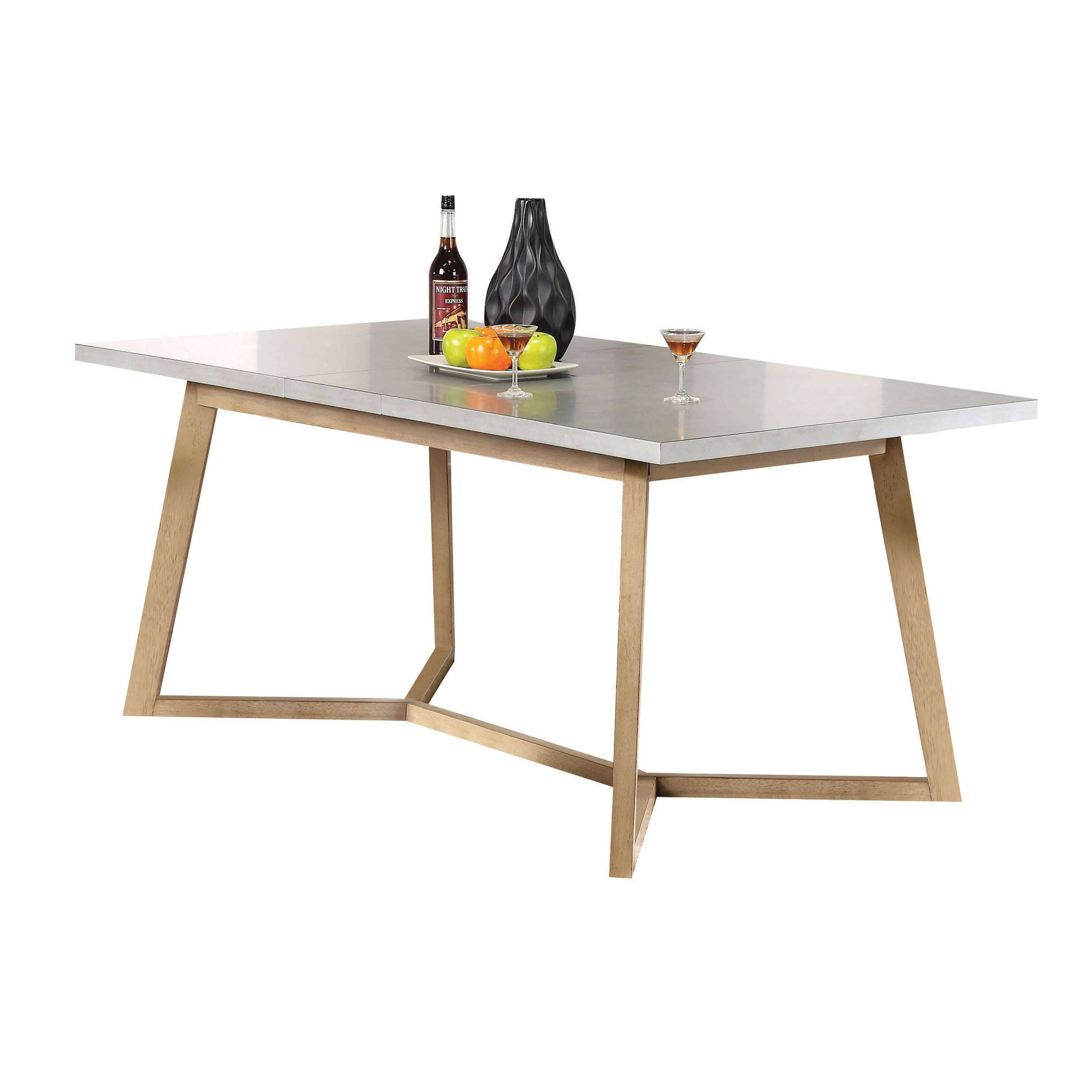 Acme Furniture Rosetta Dining Table, Light Gray/Antique Beige