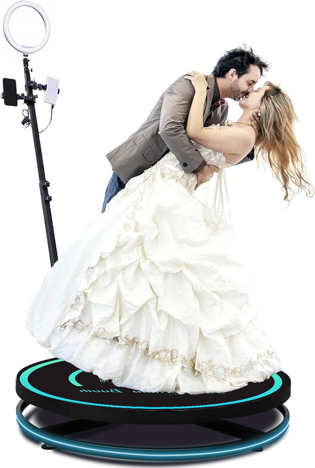 ALINBIN 360 Photo Booth Machine for Parties, 360 Camera Booth Machine Support Customize Logo, Automatic 360 Spin Selfie Platform for Party, Wedding, Live Broadcast, Big Event (27'')
