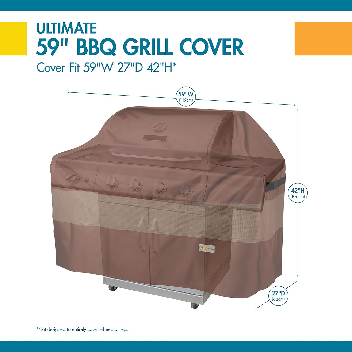Duck Covers Ultimate Waterproof BBQ Grill Cover, 59 x 27 x 42 Inch Pack of 2