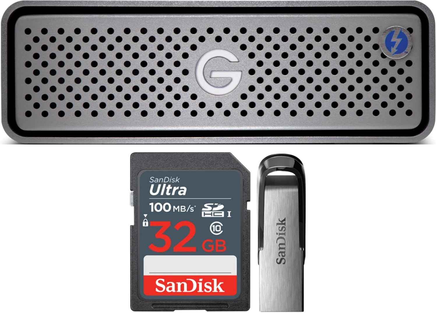 SanDisk Professional 6TB G-Drive Pro Thunderbolt 3 External HDD (Space Gray) with 32GB Storage Bundle (3 Items)