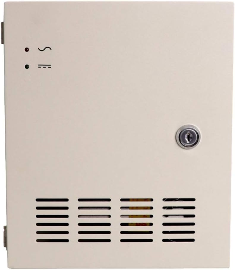 EVERSECU 9 Channel AC 24V 5 Amp Reset Fuse CCTV DC Distributed Power Box with AC Plug and Lock for Security Cameras, DVRs, CCTV Power Supply Pack of 2