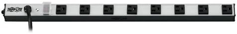 Tripp Lite 8 Outlet Bench & Cabinet Power Strip, 24 in. Length, 10ft Cord with 5-15P Plug (PS240810),Black/Silver Pack of 2