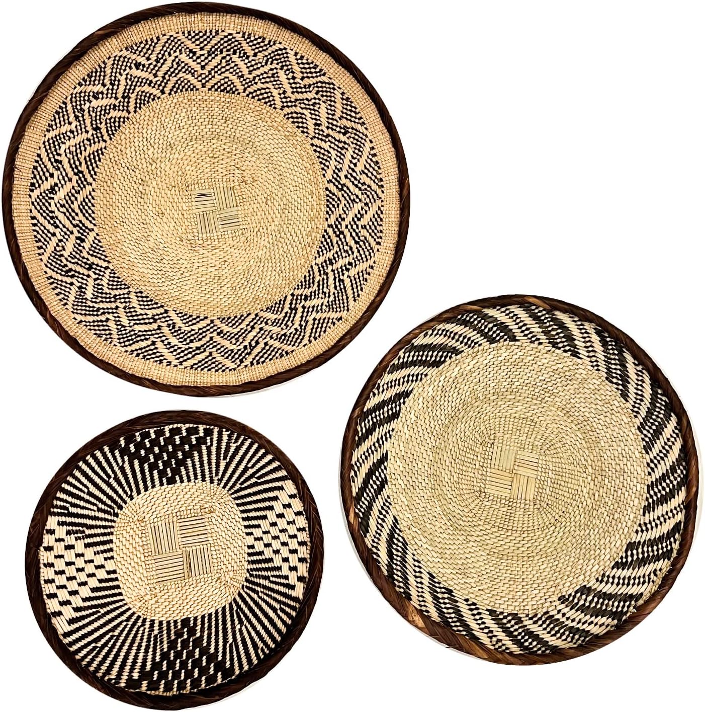 Wall Basket Decor Boho Binga Wall Basket Art Decor (Set of 3) Pack of 2