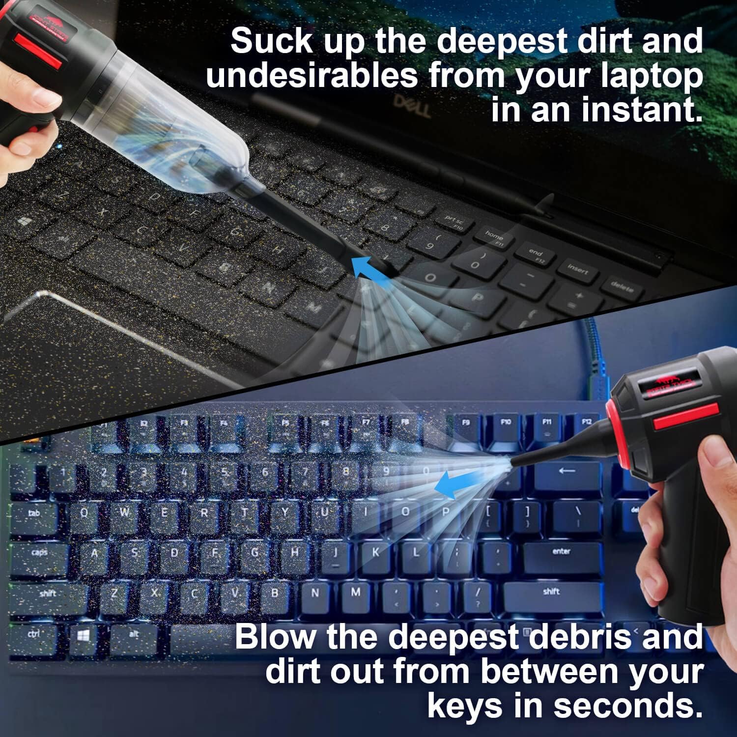 JOINT STARS Air Duster, Compressed Air Duster, Keyboard Cleaner Air Spray, Rechargeable Blower for Keyboard Cleaning, Free Computer Cleaning Kit Pack of 2