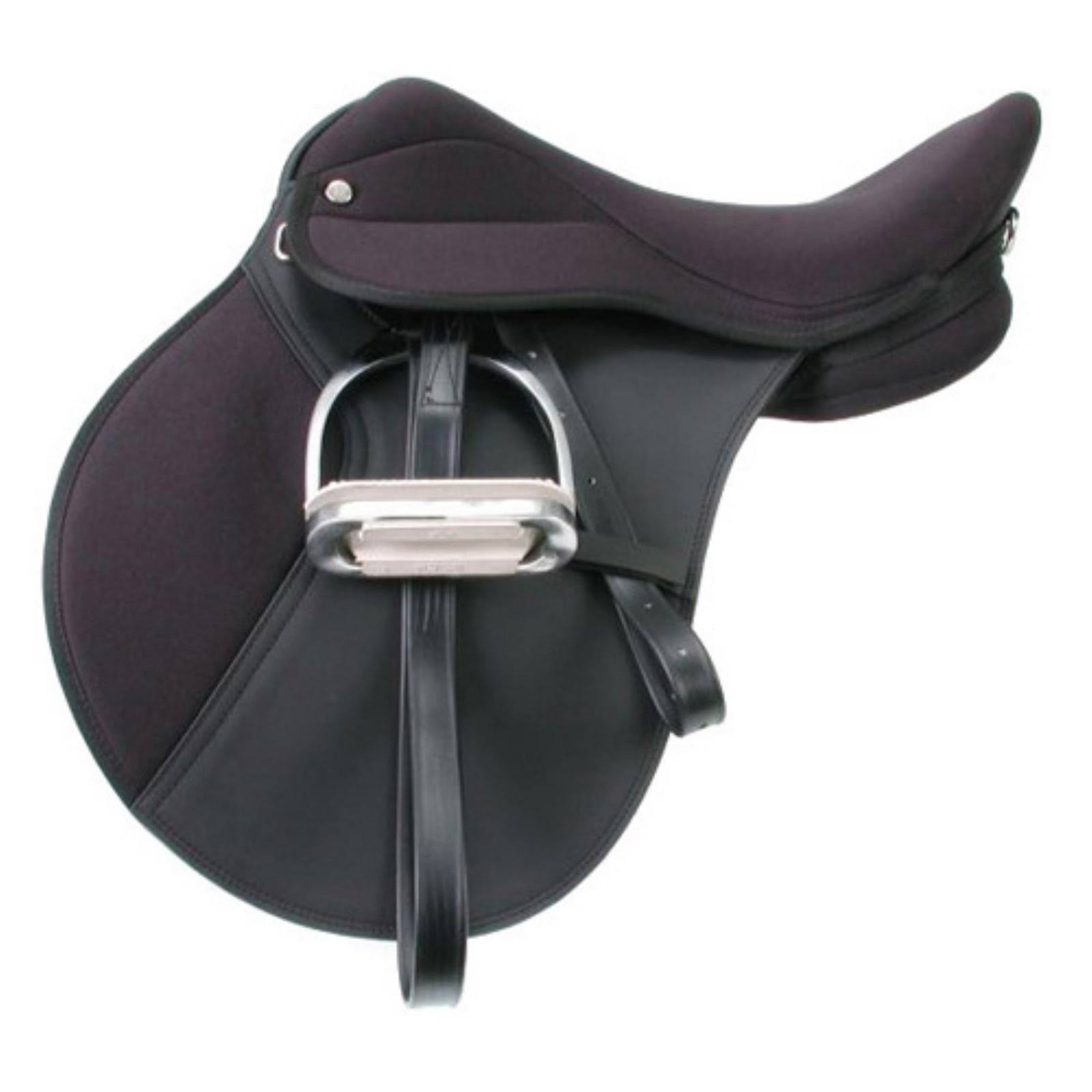 EquiRoyal Wide Tree Youth Pro Am All Purpose Saddle, Black