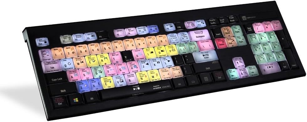 LogicKeyboard Designed for Magix Vegas Pro 16 Compatible with Windows 7 - 11 - ASTRA 2 Backlit - LKBU-VEGAS-A2PC