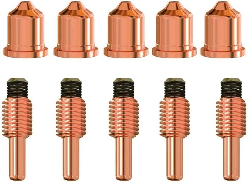 ACCEPTIN 5pcs 220816 nozzles and 5pcs 220842 electrodes fit PMX 45XP/65/85/105 Plasma cutting torch