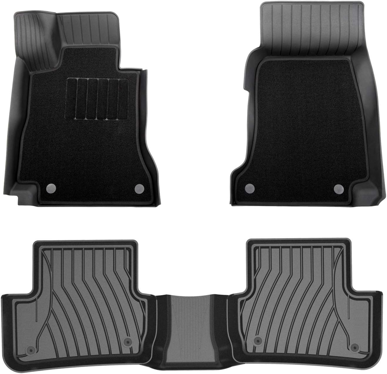 3W Floor Mats Compatible for Toyota Camry 2018-2022, TPE All Weather Custom Fit Floor Liner for Toyota Camry New Model Only, First and Second Row Full Set Car Liners Black (Not for Hybrid Model)