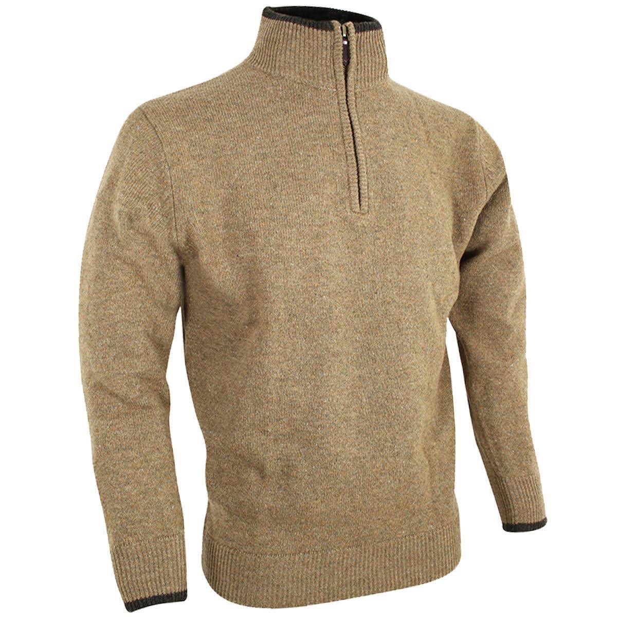 Jack Pyke Ashcombe 100% Lambwool Zipknit Pullover - Dark Olive / S