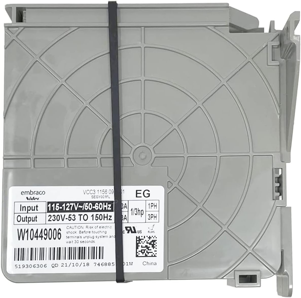 NEW OEM Production W10449006 Refrigerator Embraco Inverter Board Assembly by OEM Mania Replacement Part - 4446958 AP6021557 PS11754881 EAP11754881-1 YEAR WARRANTY Pack of 2