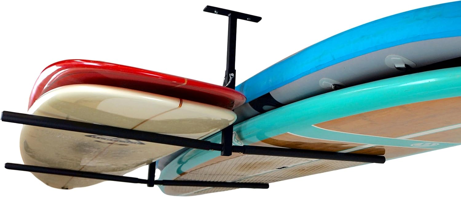StoreYourBoard Double SUP & Surf Ceiling Storage Rack, Hi Port 2 Overhead Hanger Mount, Home & Garage Pack of 2