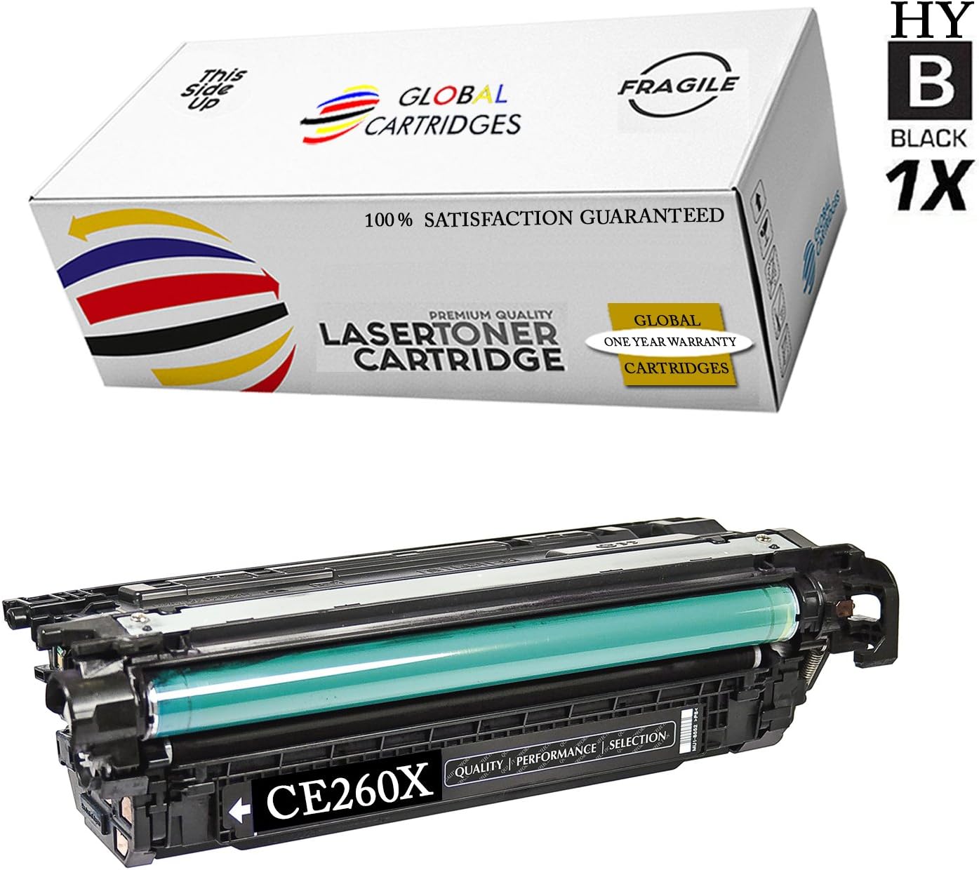 Global Cartridges Compatible HY Toner Cartridges Set+Black for HP 647X 647A / CE260X CE261A CE262A CE263A (2xBlack,1xCyan,1xYellow,1xMagenta,5-Pack)