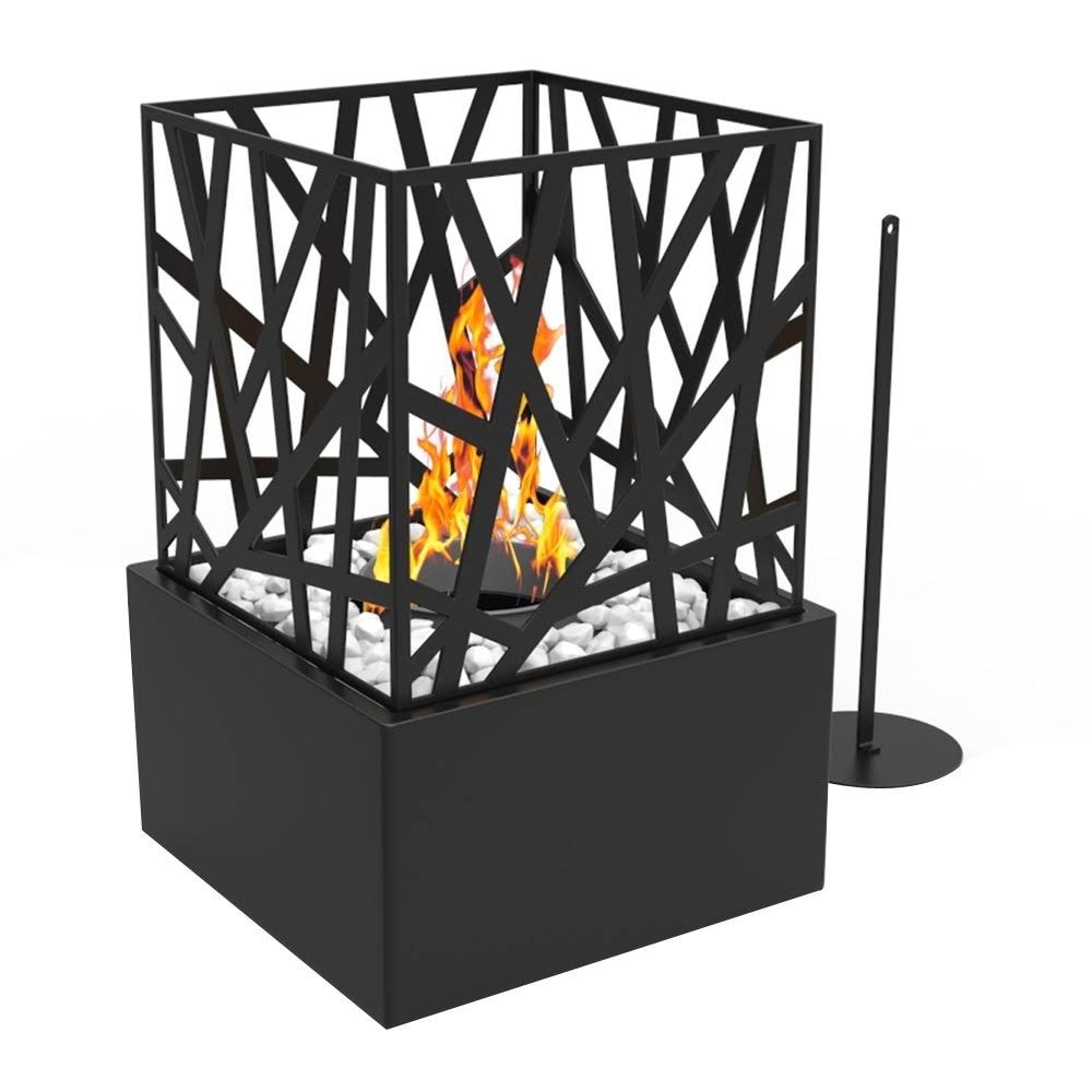 Regal Flame Et7002blk Bruno Ventless Tabletop Portable Bio Ethanol Fireplace in Black