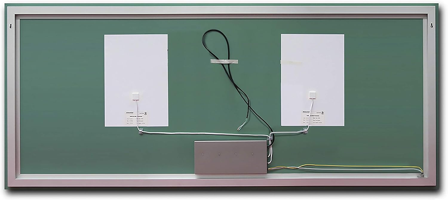 B&C Danube Super Slim Bathroom Mirror Vertical | LED Backlit | Polished Edge &Frameless | Defogger & Dimmer|Touch Switch|Copper Free Silver Backed |MD04 (Danube II 72