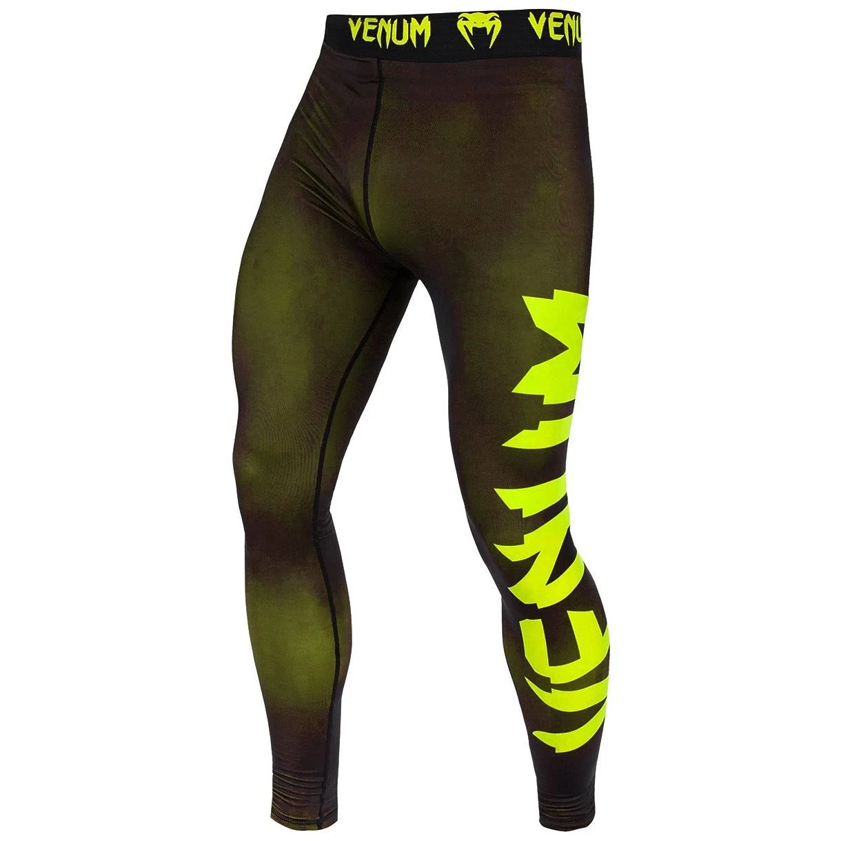Venum Giant Dry Tech Fit Cut Compression Spats - Black/Neo Yellow