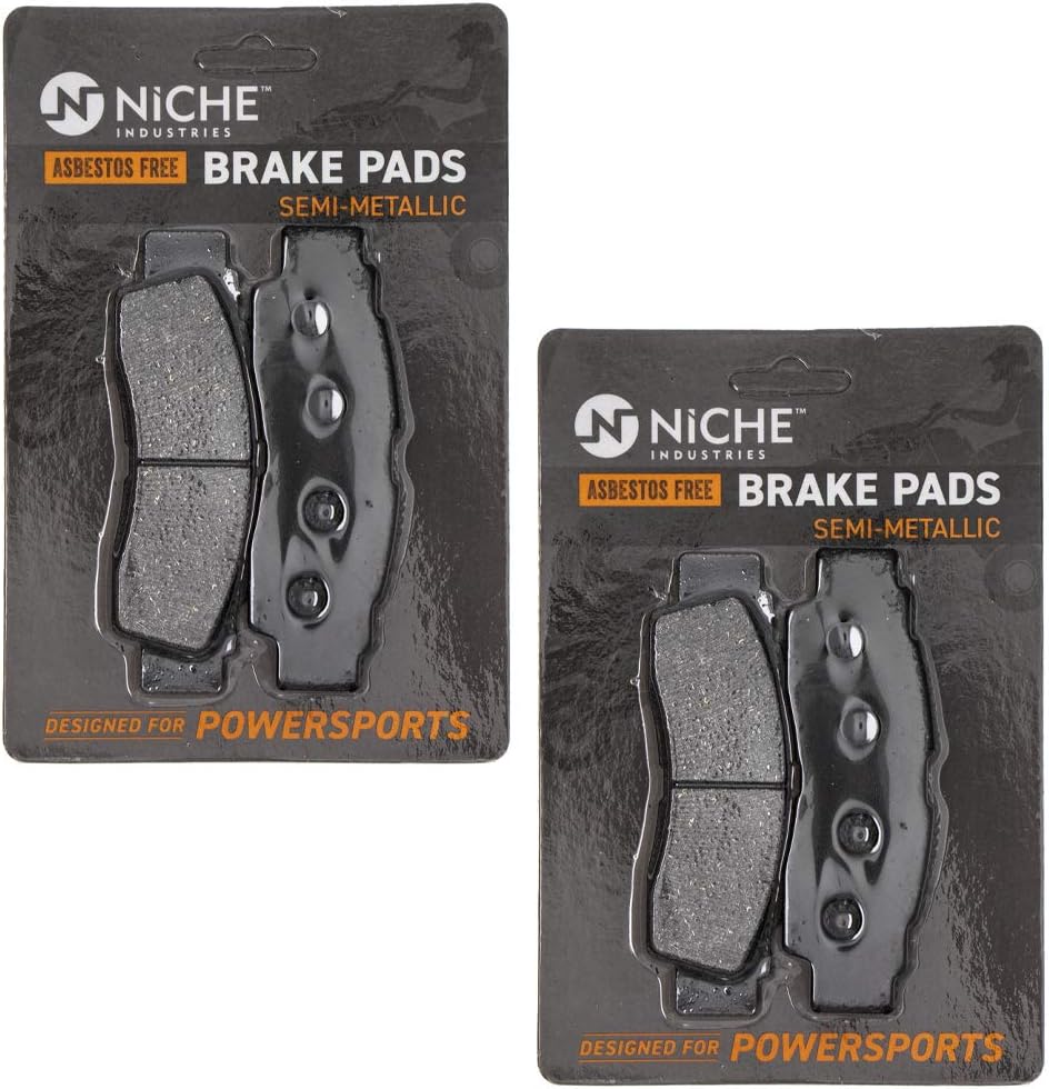 NICHE Front Left/Right Brake Pad Set for Yamaha 2HC-25805-00-00 Semi-Metallic 2 Pack