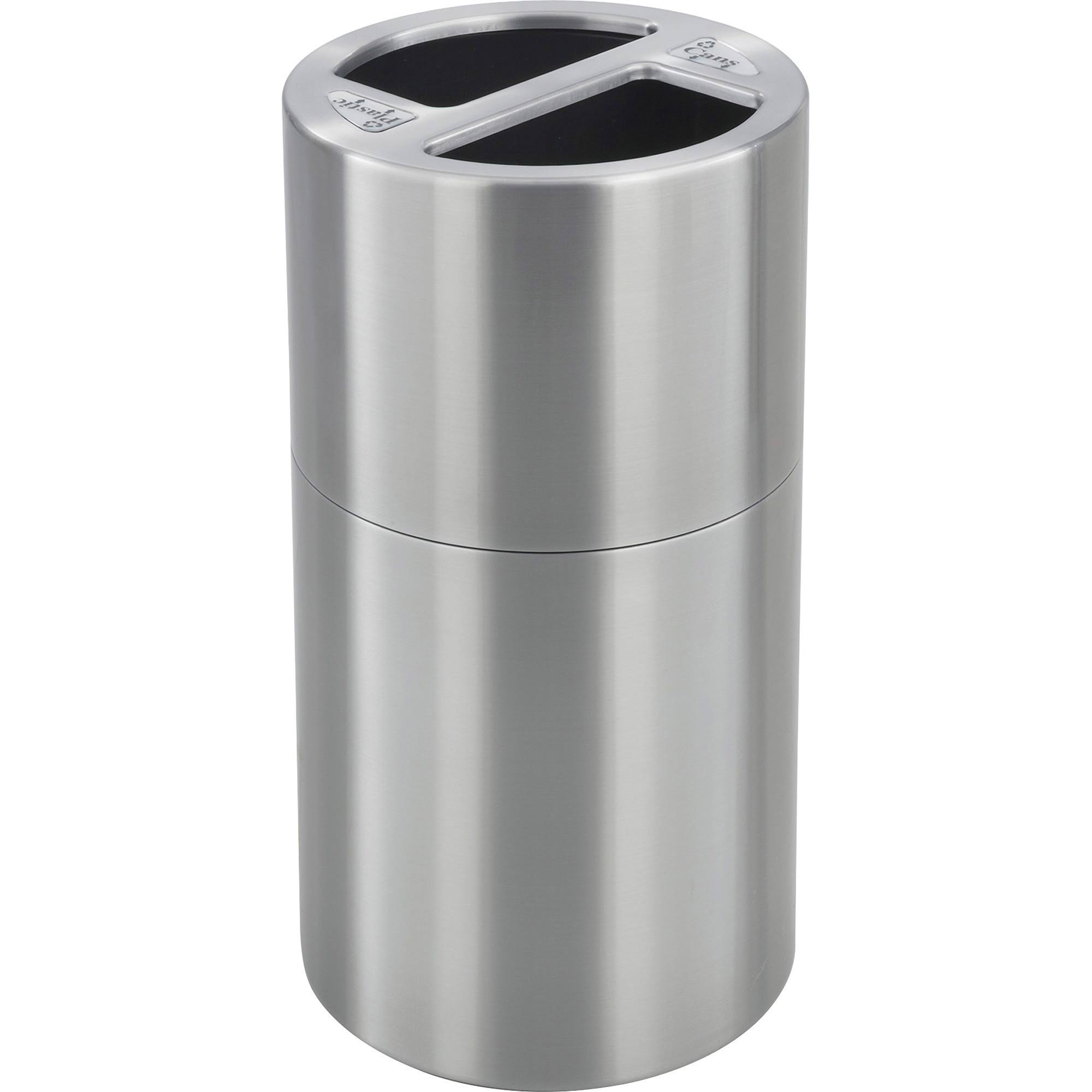 Safco Dual Recycling Receptacle, 30 gal, Stainless Steel
