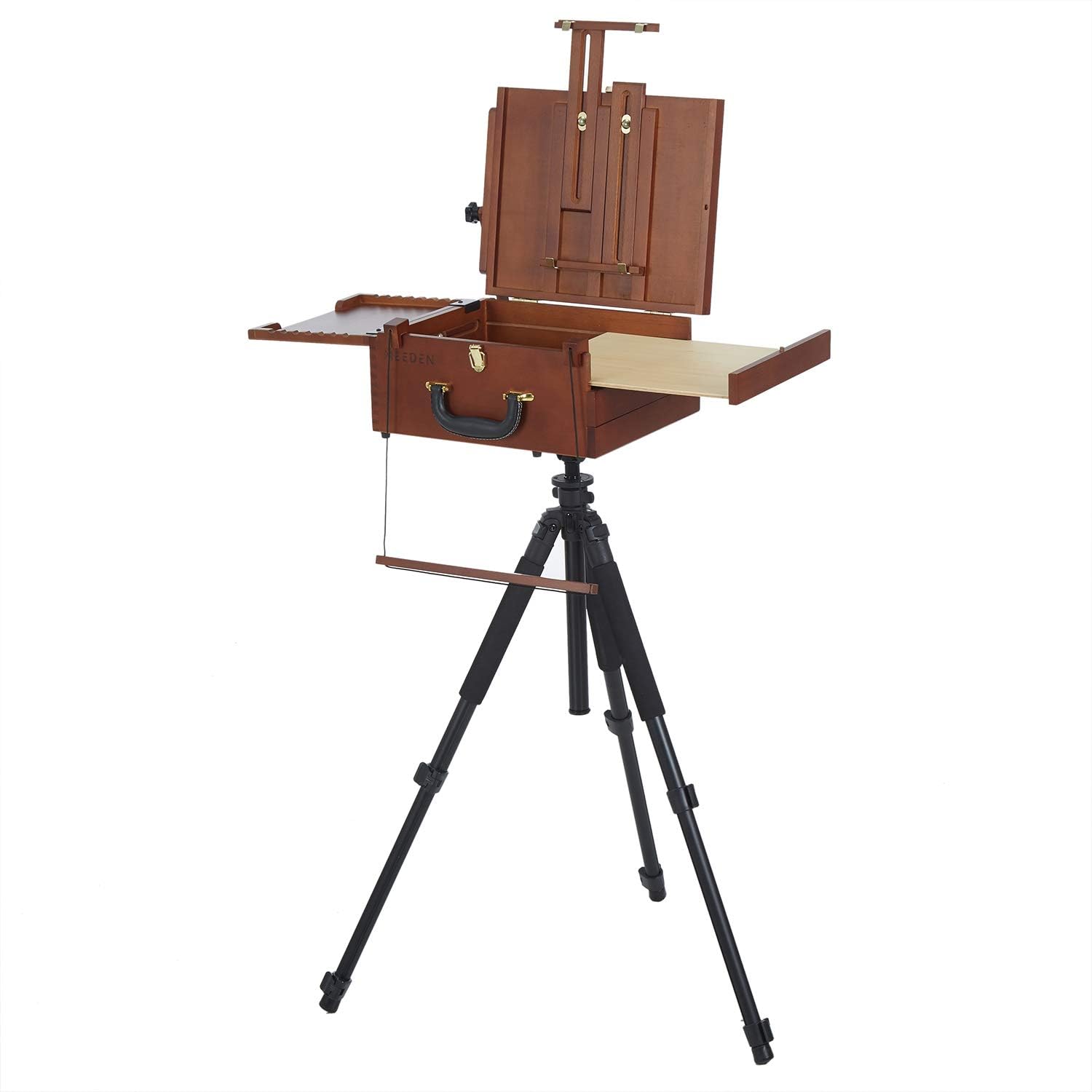 MEEDEN Artist Pochade Box for Plein Air Painting Easel,Compact Aluminum Travel Tripod,Nylon Carry Bag,Portable French Easel with Storage for Outdoor Painting and MakeTravelling Easy and Fun