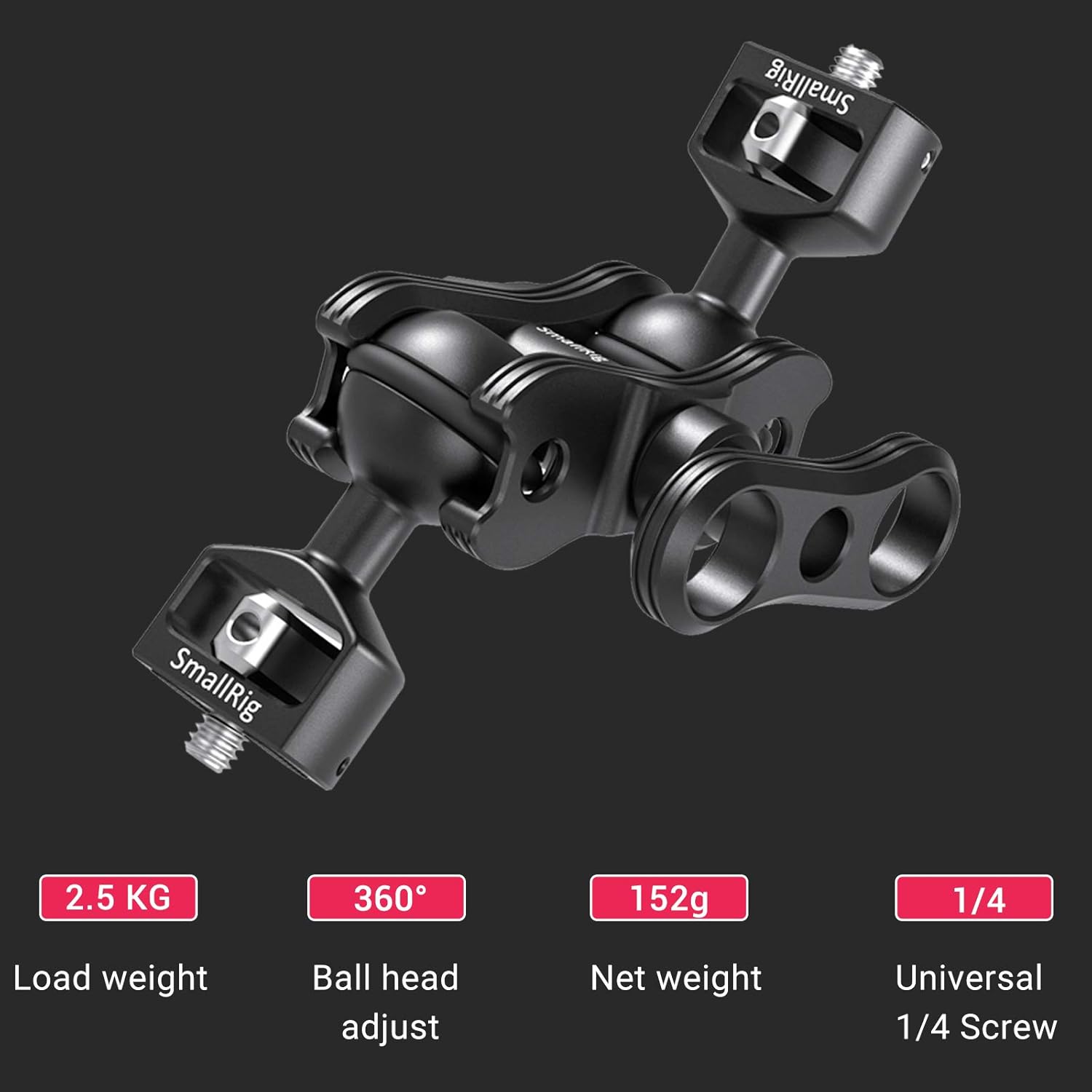 SMALLRIG Articulating Magic Arm with Double Ballheads (1/4