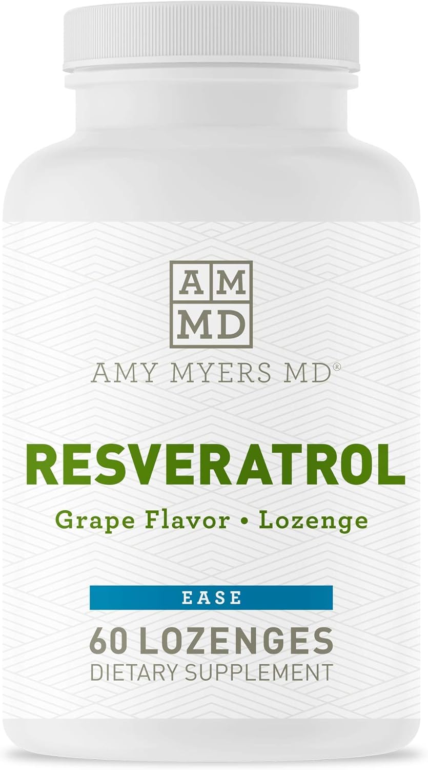 Amy Myers Resveratrol Supplement - Free Radical Scavenger to Support Immune System, Heart Health & Optimal Aging - Antioxidant Supplement to Balance Inflammatory Response & Blood Pressure, 60 Lozenges Pack of 2