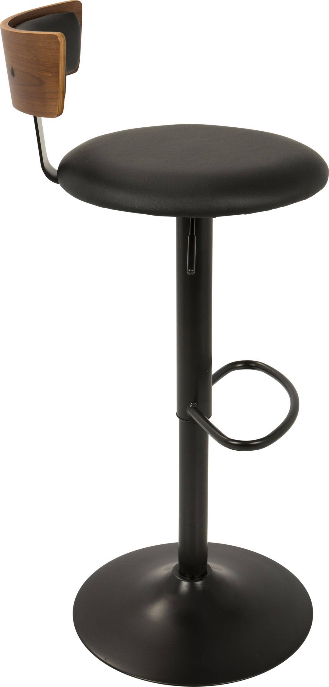LumiSource Weller Bar Stool in Black Walnut/Black