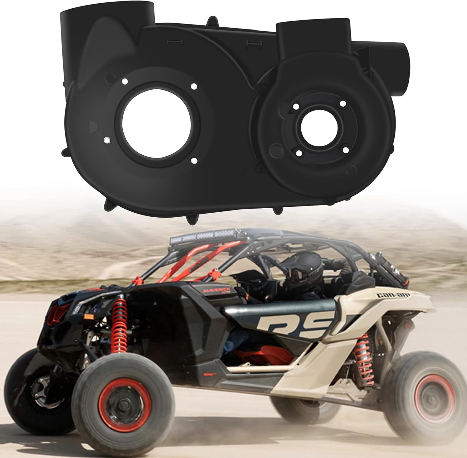 Clutch Back Plate Cover for Can Am X3, Esploratori CVT Variator Clutch Back Belt Plate Transmission Housing Compatible with 2017-2022 Can-Am Maverick X3 Max,Replace #420212605