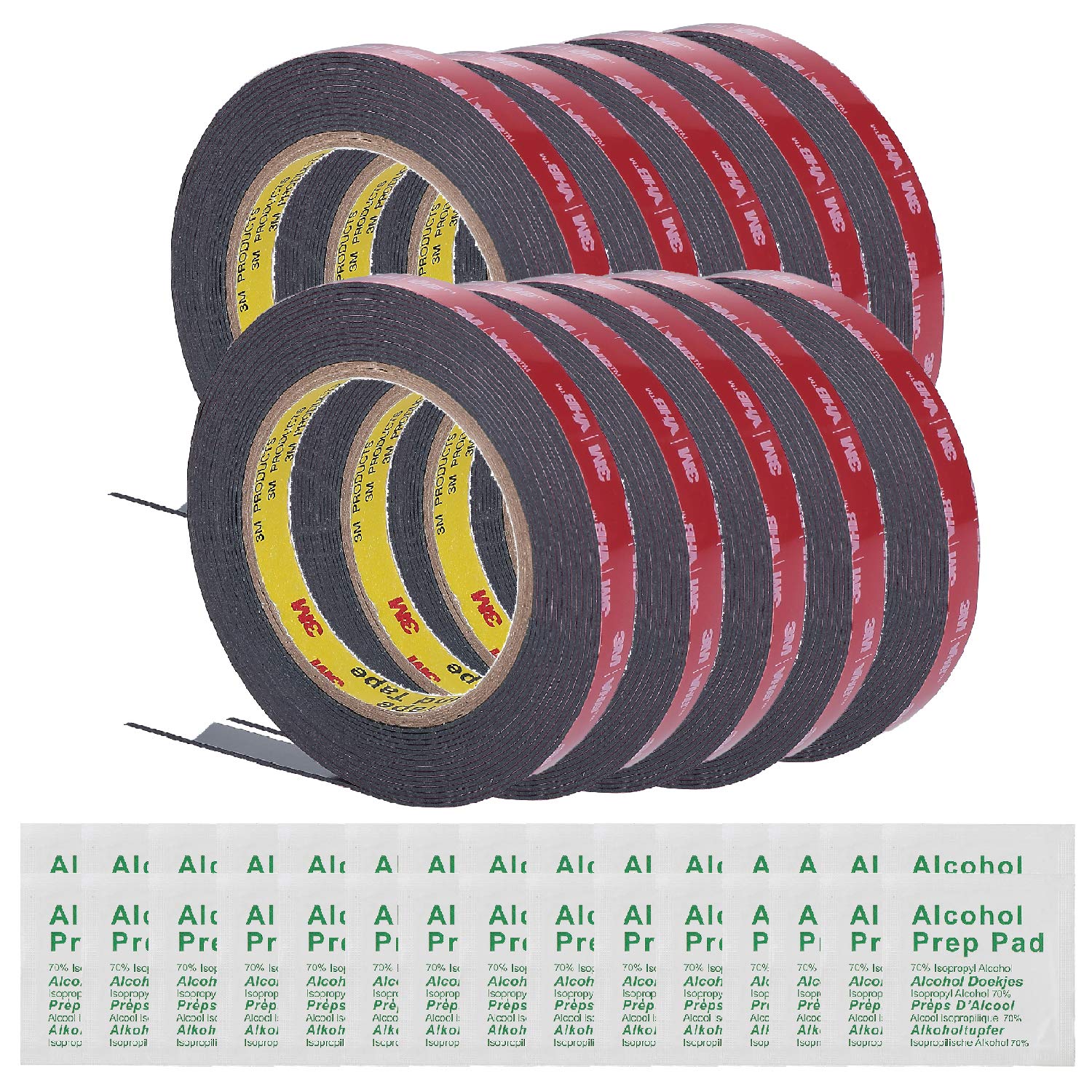 (10 Pack) 3M 0.5 Inch Width 15 Ft Length VHB 5952 Black Heavy Duty Multipurpose Double Sided Tape Pack of 2