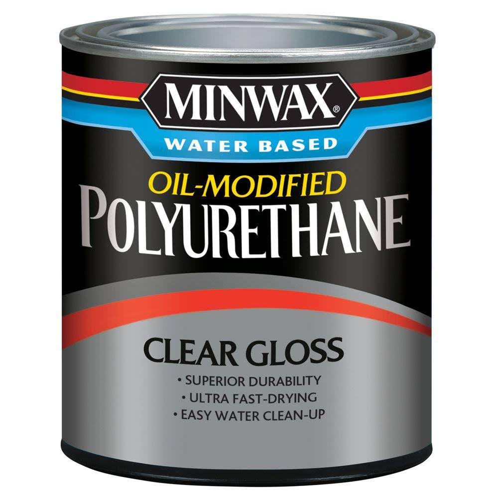 Minwax 1 qt. Clear Gloss Water Based Oil-Modified Polyurethane (4-Pack)