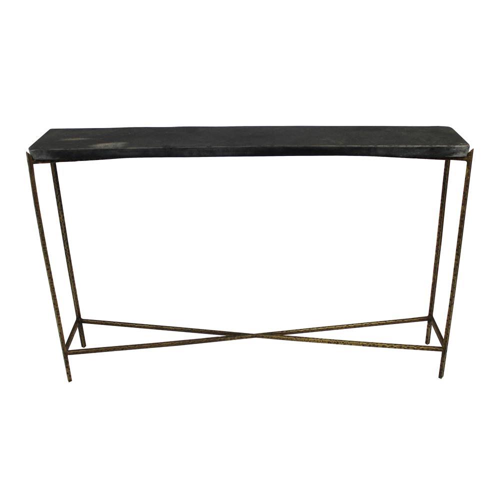 Moti Large Kirby Console Table, Old Gold/Black