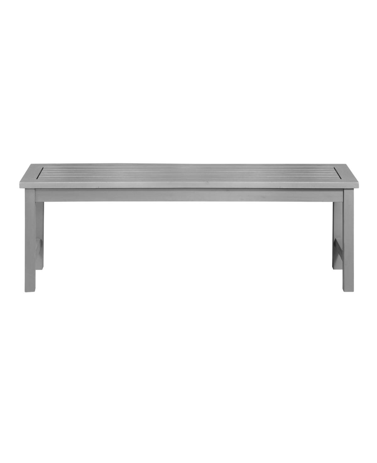 Walker Edison Acacia Wood Patio Dining Bench - Gray