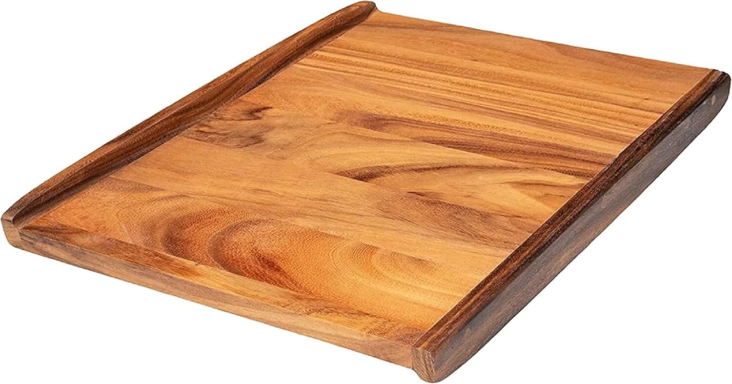 Villa Acacia Wood Pastry Board - Reversible Wooden Boards for Rolling, Cutting & Kneading Pack of 2